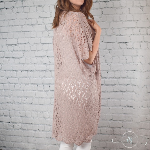 Last One ❗️ Mauve Crochet Knit Cardigan - Picture 6 of 9